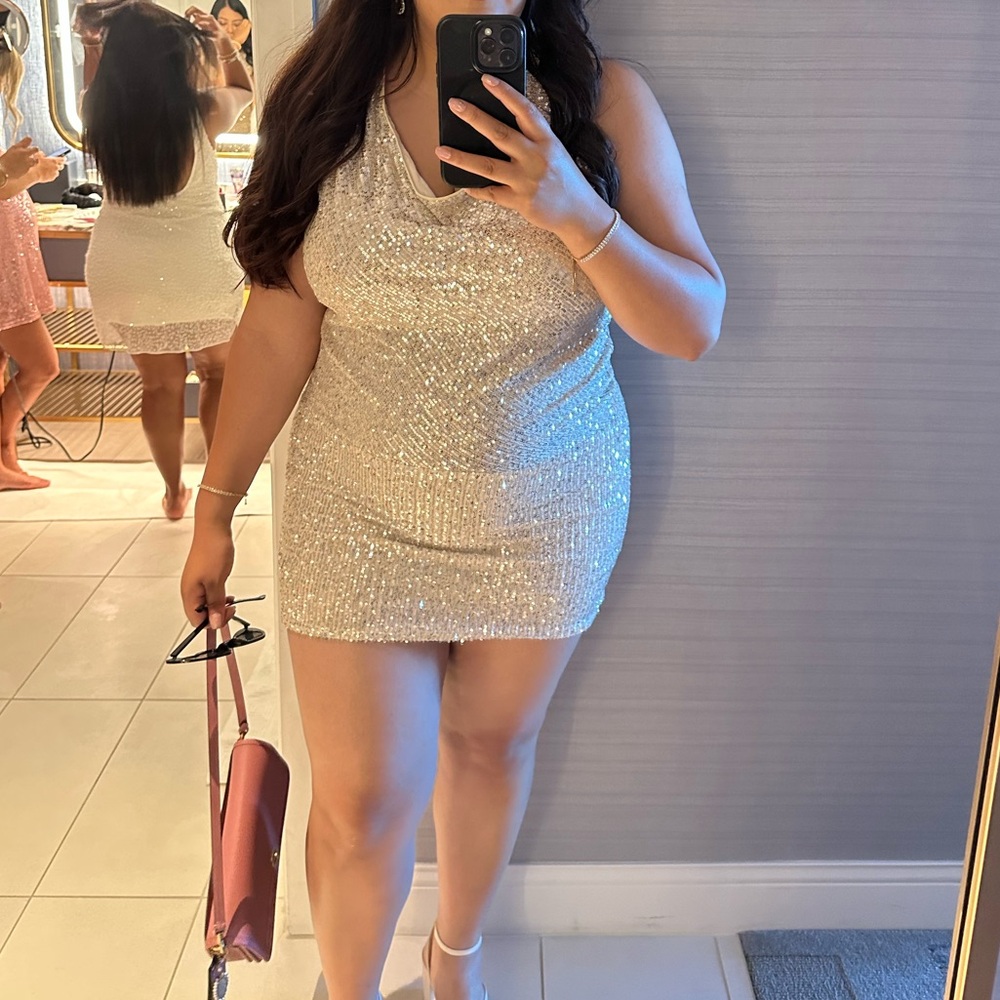 Lovers + Friends Sparkling Silver Mini Dress - Picture 5 of 8